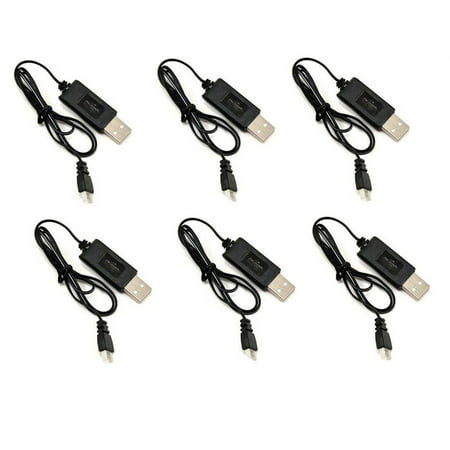 HobbyFlip 3.7V USB Battery Charger any mAh Auto Shut Off w H107-06 Compatible with Protocol SlipStream 6 Pack