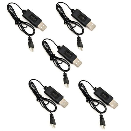 HobbyFlip 3.7V USB Battery Charger any mAh Auto Shut Off w H107-06 Compatible with Walkera Genius CP V2 5 Pack