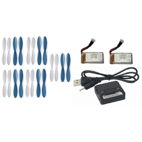 HobbyFlip 3.7v 350mAh 25c Lipo Battery Dual Charger Propeller Props Compatible with Ares Spectre X