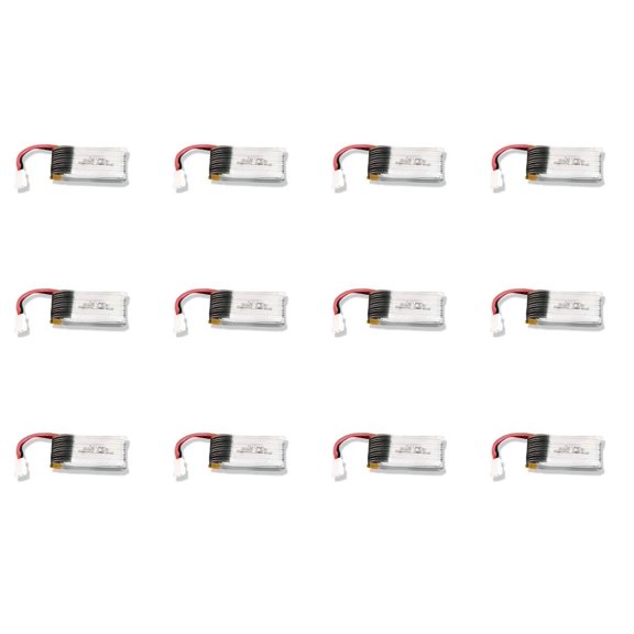 HobbyFlip 3.7v 350mAh 25c Lipo Battery Pack Compatible with RC Aircraft 12 Pack