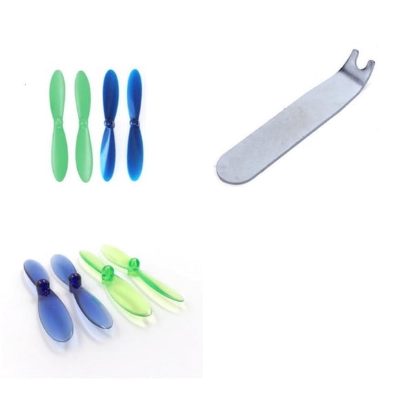 HobbyFlip 55mm Propeller Blades Props Clear Blue/Clear Green and Blue/Green Sets Compatible with Hubsan X4 H107D