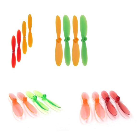 HobbyFlip 55mm Propellers Blades Props Green Orange Red and Yellow Combos Compatible with Hubsan X4 H107D
