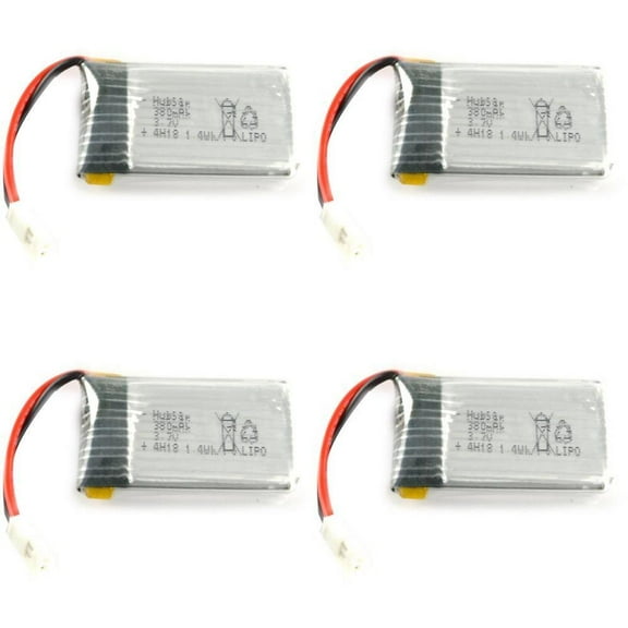 HobbyFlip Battery 3.7v 375mAh 25c Li-Po RC Part 375mAh37 Compatible with JJRC 1000 2.4GHz 4 Pack