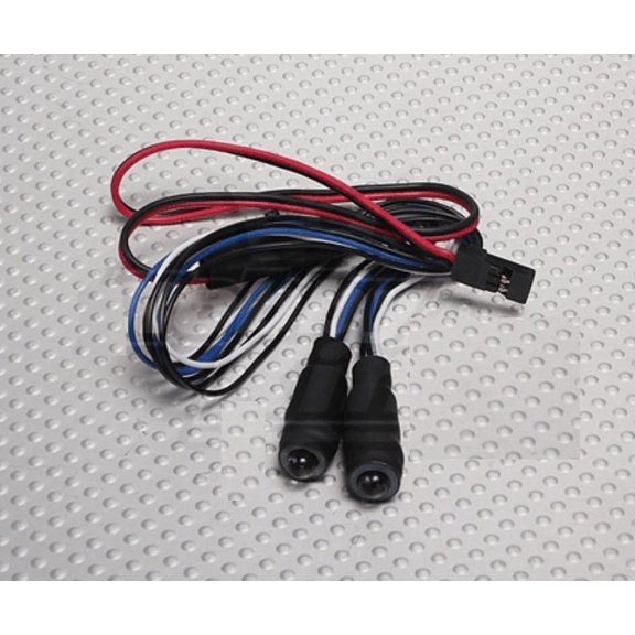 HobbyFlip Blue Twin LED Light Kit with Manual Switch 4.8v~6v Servo Compatible with RC Drone Multi-Rotor