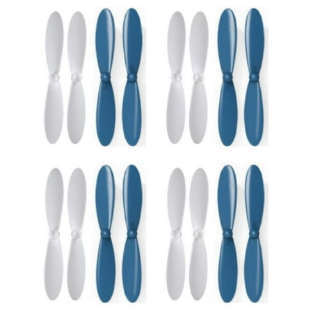 HobbyFlip Blue White Propeller Blades Props Propellers Compatible with Hubsan X4 H107 4 Pack