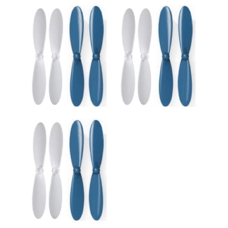 HobbyFlip Blue White Propeller Blades Props Propellers Compatible with Hubsan X4 H107L 3 Pack