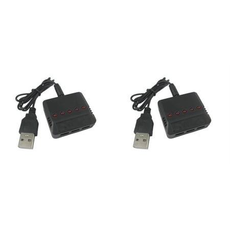 HobbyFlip Charge 5 in 1 Lipo Battery Charger USB Interface for 3.7v Compatible with Hubsan X4 Plus H107P 2 Pack