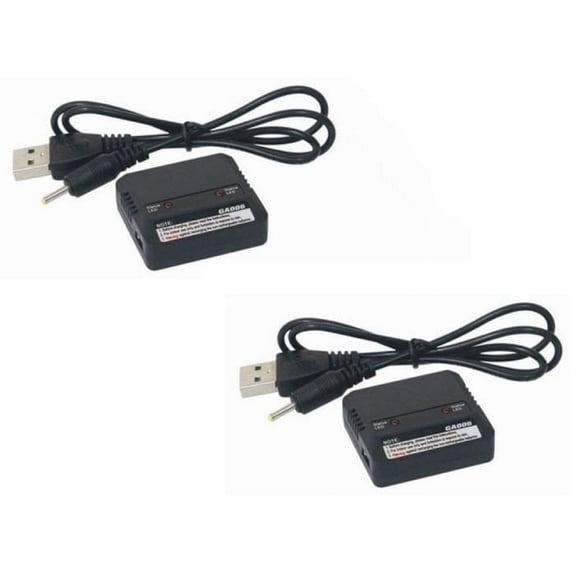 HobbyFlip Dual Li-Po 3.7V Battery Charger Charge 2 HM-Mini CP-Z-18 Compatible with Blue Mini Drone 2 Pack