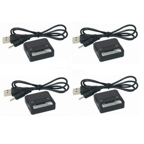 HobbyFlip Dual Li-Po 3.7V Battery Charger Charge 2 HM-Mini CP-Z-18 Compatible with Eachine X6 Hexacopter 4 Pack