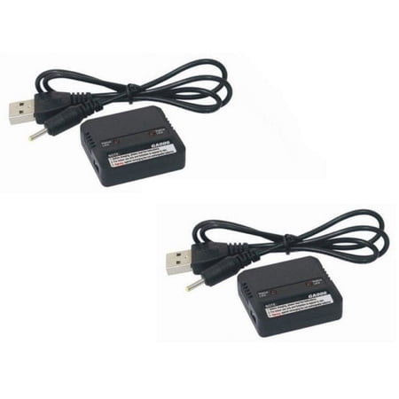 HobbyFlip Dual Li-Po 3.7V Battery Charger Charge 2 HM-Mini CP-Z-18 Compatible with Hubsan X4 H107C 2 Pack