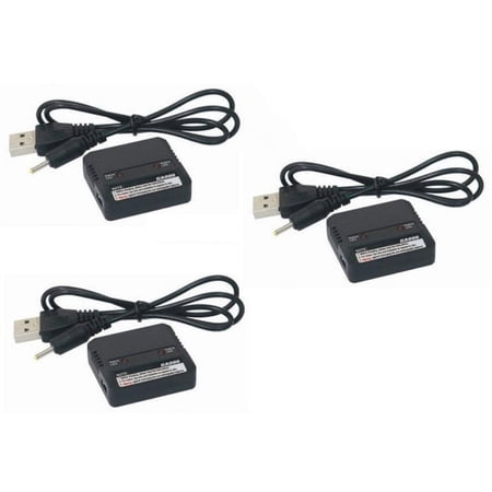 HobbyFlip Dual Li-Po 3.7V Battery Charger Charge 2 HM-Mini CP-Z-18 Compatible with Walkera QR Ladybird 3 Pack