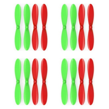 HobbyFlip Green Red Propeller Blades Propellers Props Compatible with Micro Drone Quad Rotor 4 Pack