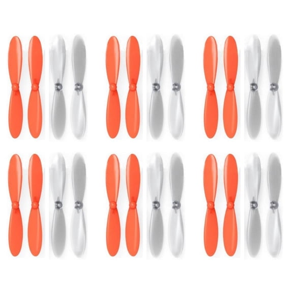 HobbyFlip Orange Clear Propeller Blades Props Propellers Transparent Compatible with Holy Stone M62 6 Pack