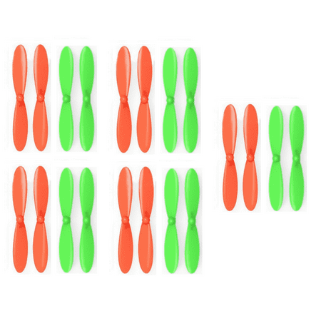 HobbyFlip Orange Green Propeller Blades Props 5x Propellers Compatible with Micro Drone Quad Rotor