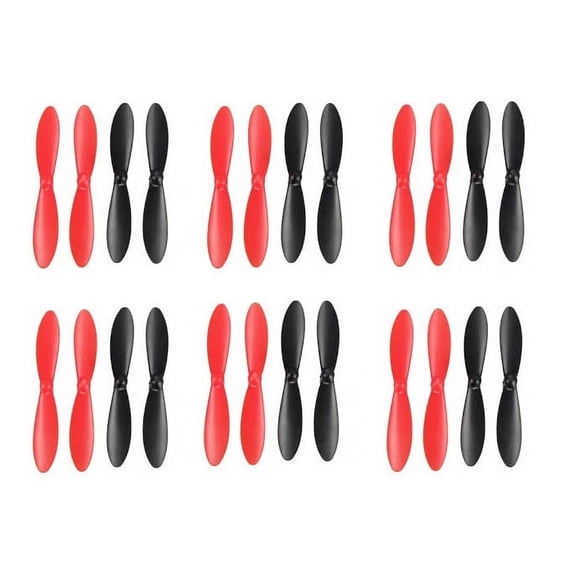 HobbyFlip Propeller Blades Props Rotor Set Main Blades Black H107-A35 Compatible with 3D Flying FY8012 6 Pack