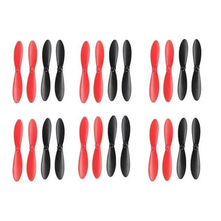 HobbyFlip Propeller Blades Props Rotor Set Main Blades Black and H107-A35 Compatible with Blue Mini Drone 6 Pack