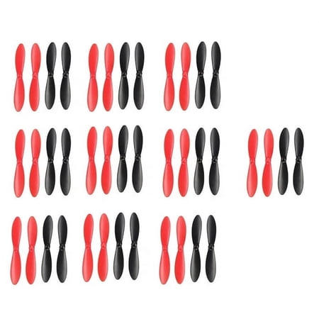 HobbyFlip Propeller Blades Props Rotor Set Main Blades Black and Red H107-A35 Compatible with JJRC F180 10 Pack