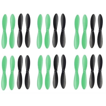 HobbyFlip Propellers Blades Black Green Set of 4 Props H107-A36 Compatible with Cheerson CX-30w 6 Pack