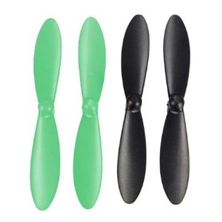 HobbyFlip Propellers Blades Black Green Set of 4 Props H107-A36 Compatible with Protocol SlipStream