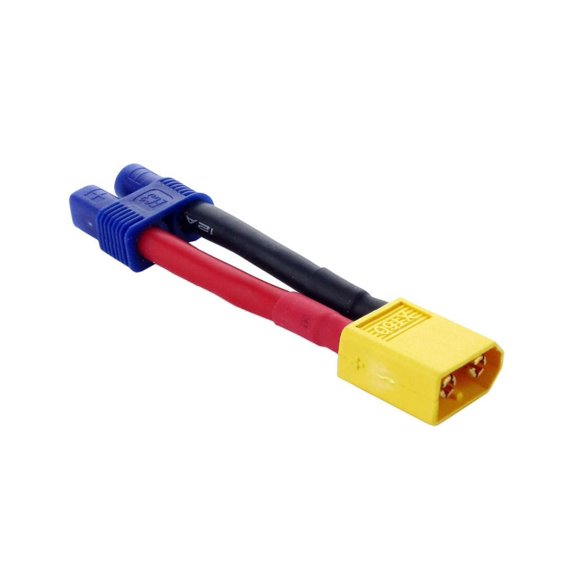 HobbyFlip RC Female EC3 to Male XT60 Converter Adapter Li-Po Power Connector Compatible with RC Aircraft
