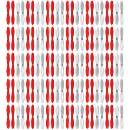 HobbyFlip Red Clear Propeller Blades Props Propellers Transparent Compatible with Blue Mini Drone 30 Pack