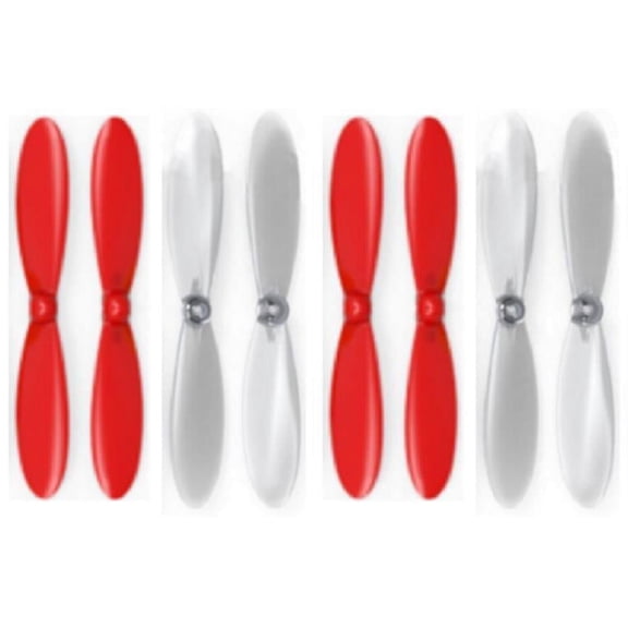 HobbyFlip Red Clear Propeller Blades Props Propellers Transparent Compatible with Hubsan X4 H107D 2 Pack