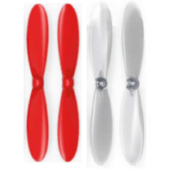 HobbyFlip Red Clear Propeller Blades Props Propellers Transparent Compatible with Hummingbird Micro Quadcopter