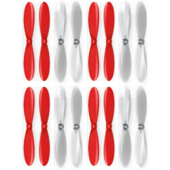 HobbyFlip Red Clear Propeller Blades Props Propellers Transparent Compatible with X-Drone Nano H107R 4 Pack