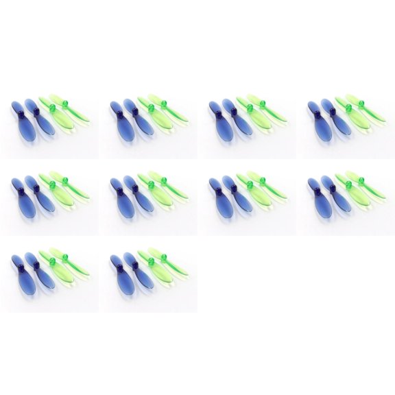 HobbyFlip Transparent Clear Blue and Green Propeller Blades Props Rotor Compatible with Eachine CG022 10 Pack