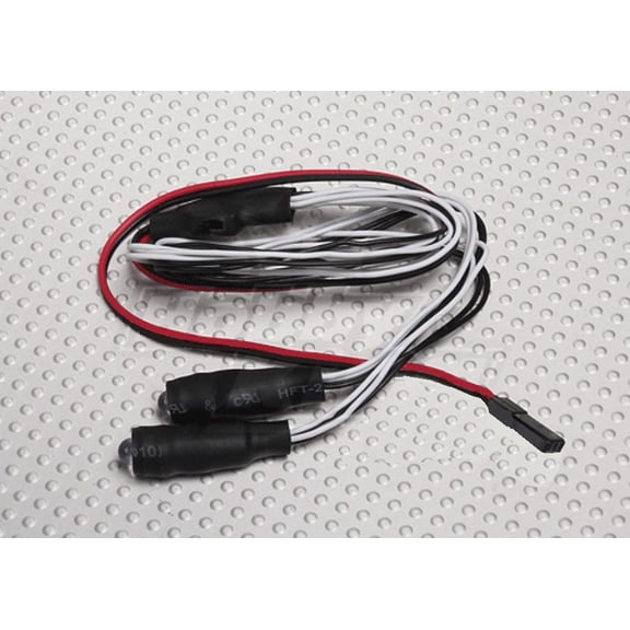 HobbyFlip White Twin LED Light Kit with Manual Switch 4.8v~6v Servo Compatible with RC Drone Multi-Rotor