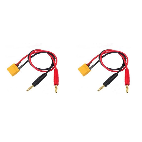 HobbyFlip XT90 Banana Plug 4.0mm Charge Lead Adapter Li-Po Battery Charging Compatible with RC Aircraft 2 Pack