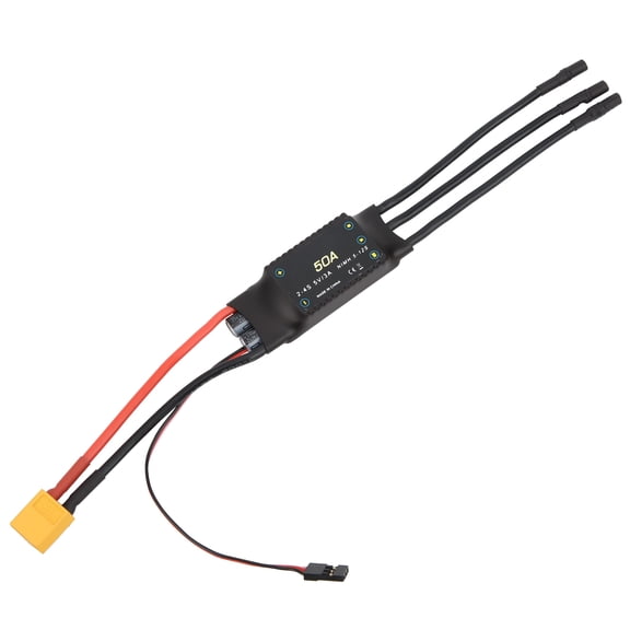 Hobbyhh 50A Brushless ESC Speed Controller 5V/3A BEC Output for RC Drone Foam Airplanes Accessory