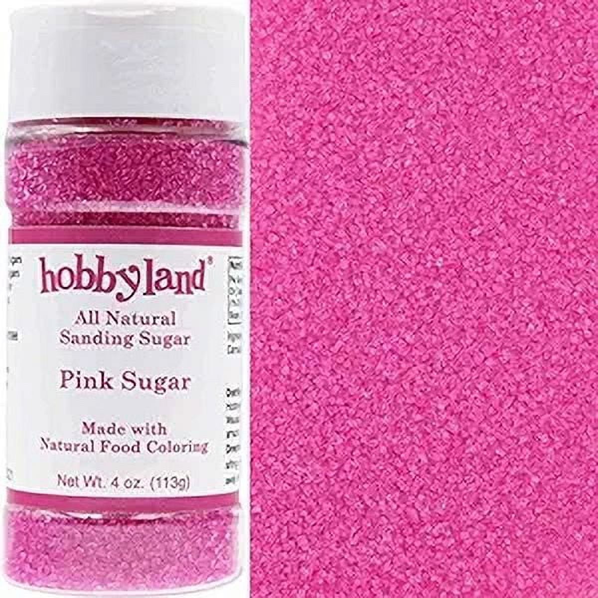 Hobbyland All Natural Sanding Sugar (Pink Sugar, 4 oz) Made with Natural Food Coloring