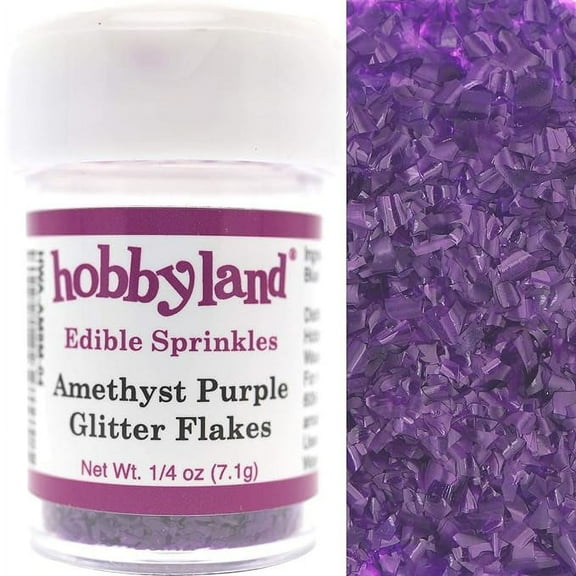 Hobbyland Edible Glittery Flakes (Amethyst Purple, 1/4 oz)