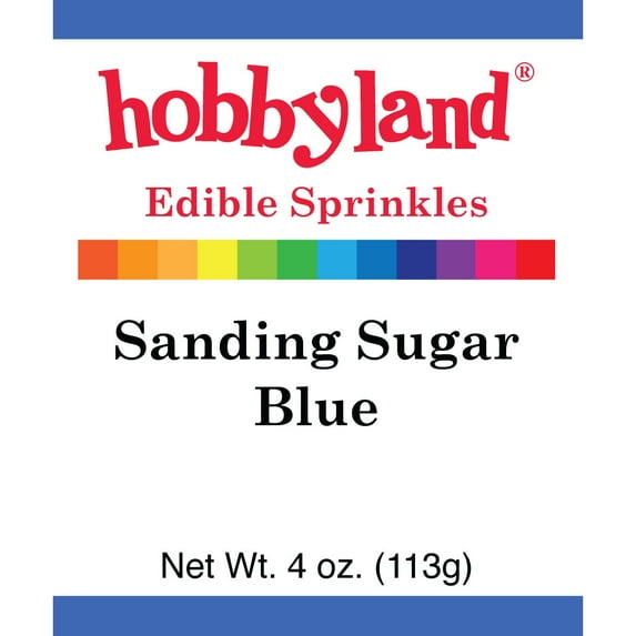 Hobbyland Edible Sprinkles, Sanding Sugar, Blue, 4 Oz
