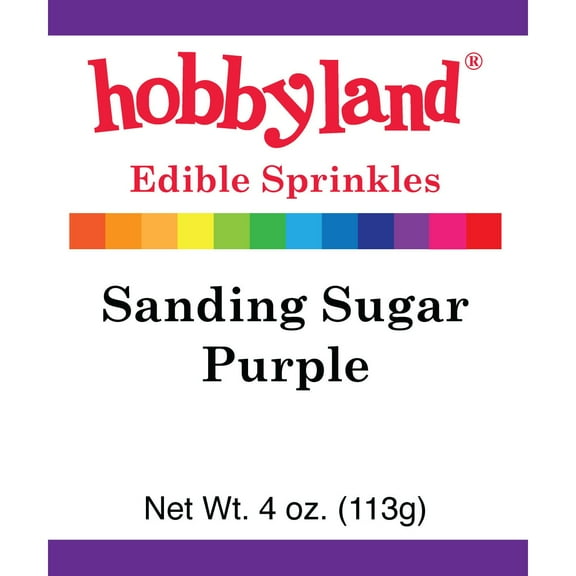 Hobbyland Edible Sprinkles, Sanding Sugar, Purple, 4 Oz