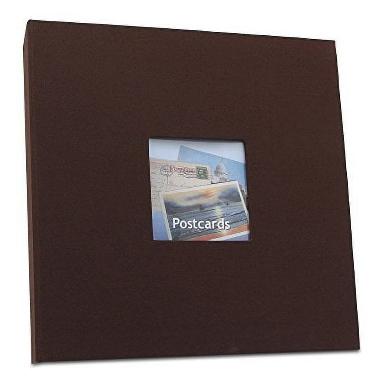 Hobbymaster Postcard Collecting Album, Prestige Linen Style, Coffee Brown