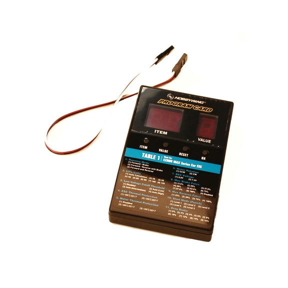 Hobbywing 30501003 Led Program Card - General Use for Cars Boats and Air Use