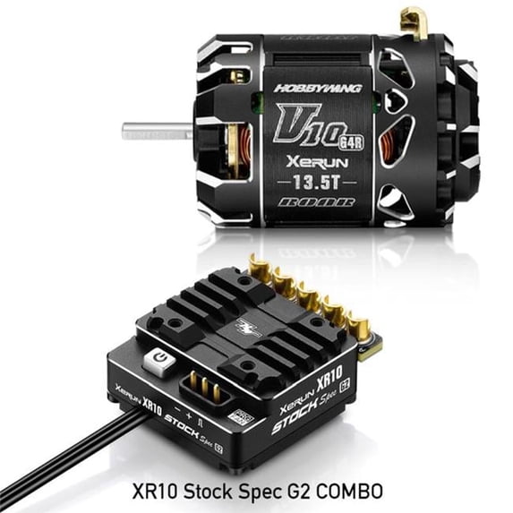 Hobbywing HWI38020377 Xerun Combo XR10 Stock 2S G2 ESC & V10 G4R 13.5T Motor