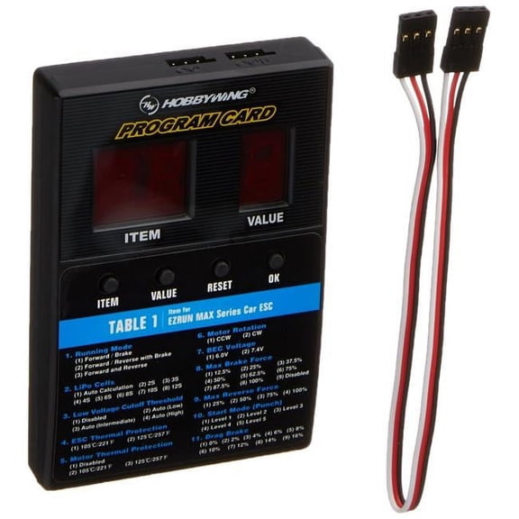 Hobbywing LED Program Card Use for Cars, Boats & Air Use