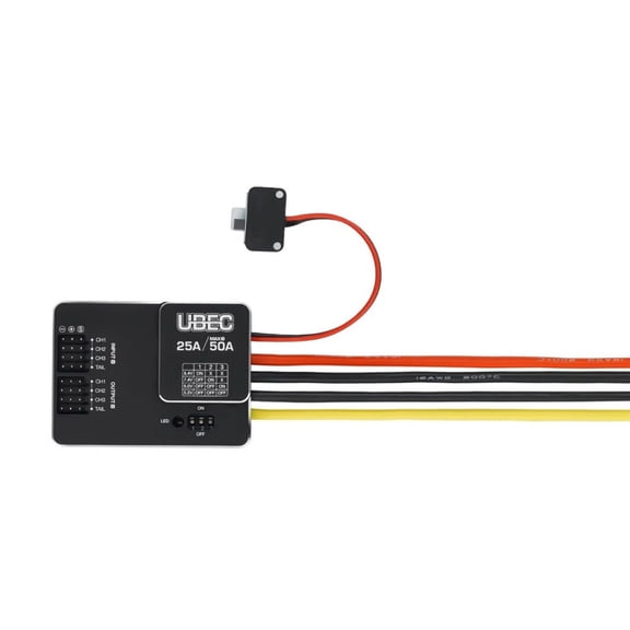 Hobbywing UBEC 25A HV External BEC for RC Aircraft Drone Helicopter with Adjustable 5.2V 6V 7.4V 8.4V Output, 25A Continuous Current, Backup Power Protection
