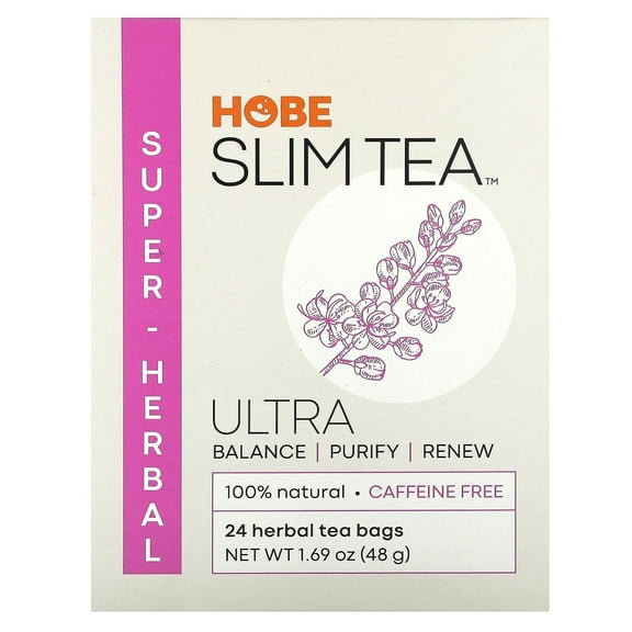 Hobe Labs Ultra Slim Tea Super Herbal 24 Tea Bags Pack of 2