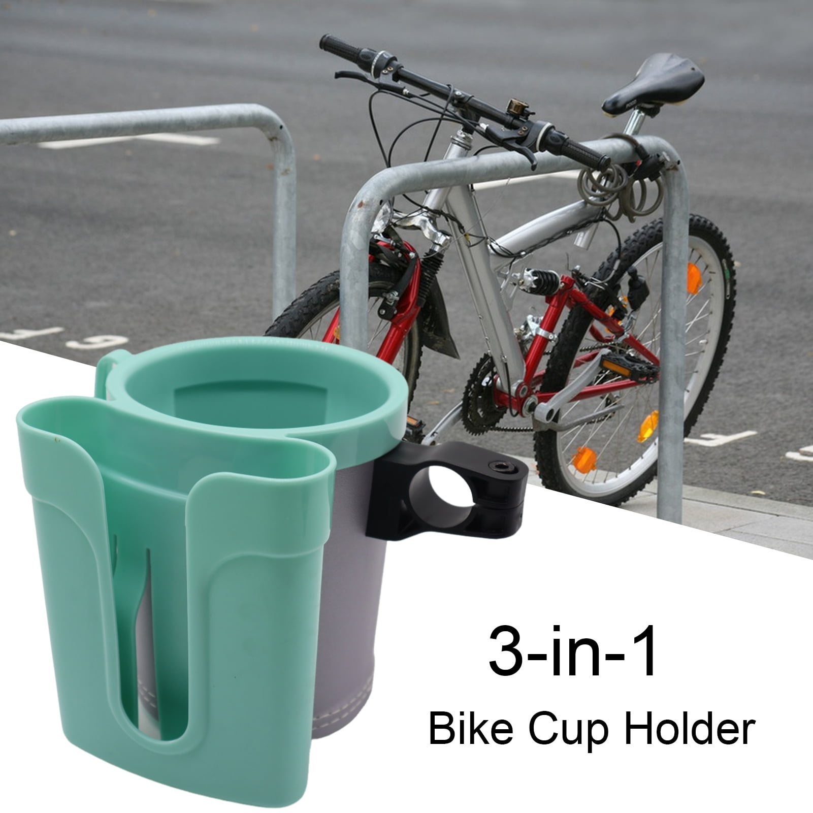 Hobeauty Bike Cup Holder Bicycle Cup Holder with Phone Mount Universal Non slip Drink Holder for Bikes Scooters More 3 in 1 Design Holds Water for Mobile Walmart