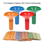 Hobeauty Coin Wrapping System Coin Counter Funnel Efficient Coin Sorting Wrapping System with 100 Assorted Wrappers High-quality Durable for Easy for Business