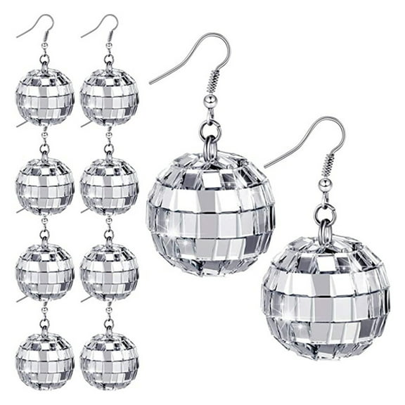 Hobeauty European Style Earrings Disco Earrings Geometric Ball Retro 1970s European Style Mirror Balls for Women Fashionable Chic Accessories