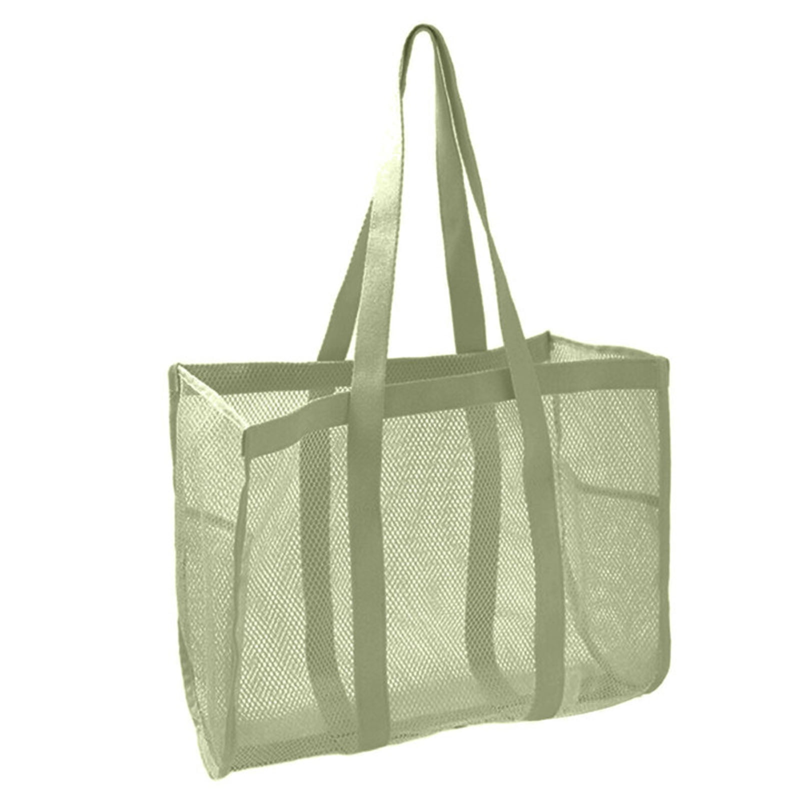 Hobeauty Foldable Beach Bag Mesh Beach Bag Capacity Portable Handle Foldable Sandproof Hollow
