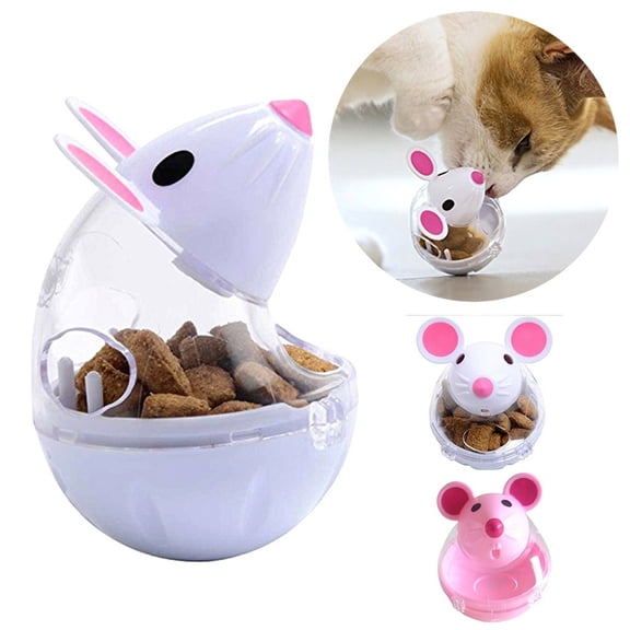 Hobeauty Pet Interactive Toys for Cats, Play Cat Toy Pet Cat Kitten Mouse Shape Treat Holder Food Storage Dispenser Chew Play Toy for Indoor Cat and Kitten Exercise