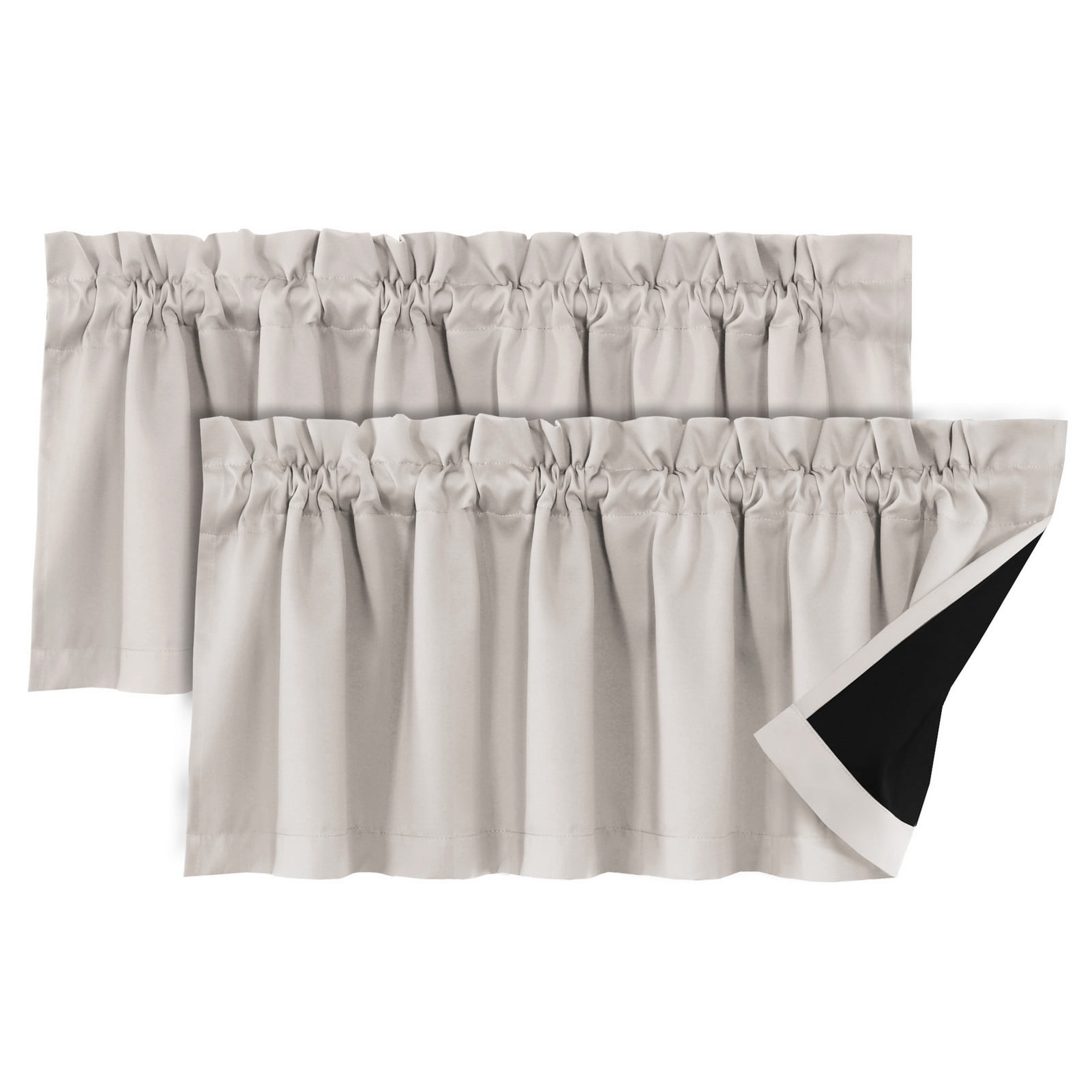 Hobeauty Solid Color Curtain Valance Blackout Coating Valance Set ...
