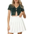thumbnail image 1 of INSPIRE CHIC Cutout Tops for Women's V Neck  Mesh Sheer Shimmer Crop Tops XL Green, 1 of 5