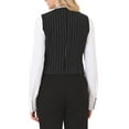 thumbnail image 1 of INSPIRE CHIC Women's Formal Button Down V Neck Vintage Striped Waistcoat Vest S Black, 1 of 5